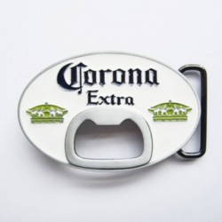 boucle de ceinture ouvre bouteille biere corona ovale blanc