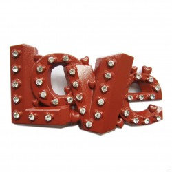boucle de ceinture love et strass rouge femme pin up sexy