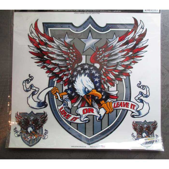 Eagle sticker and coat of arms 27x27cm USA Lethal thread sticker
