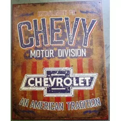 plaque chevrolet motor didvision an american tradition tole publicitaire diner us