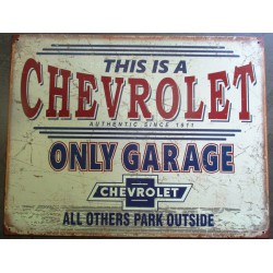 plaque chevrolet only garage since 1911tole publicitaire diner us garage
