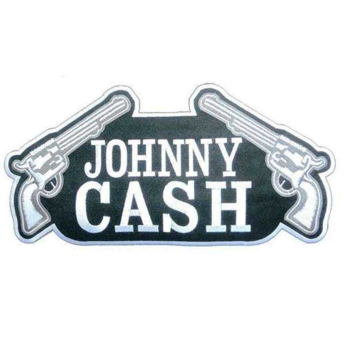 gros patch johnny cash et pistolet 27.5 cm ecusson dos veste blouson gros patch johnny cash et pistolet 27.5 cm ecusson dos veste blouson