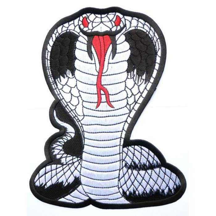 gros patch serpenf cobra gris 24.5 cm voiture americaine ecusson dos veste blouson gros patch serpenf cobra gris 24.5 cm voiture americaine ecusson dos veste blouson