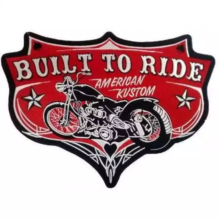 gros patch built to ride  moto americaine construit pour rouler 29 cm  ecusson dos veste blouson