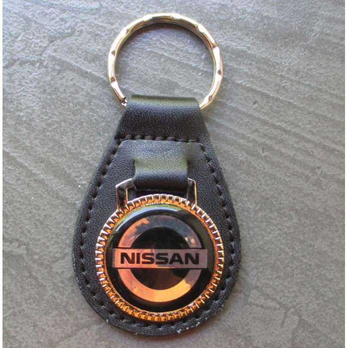 porte clé métal cuir nissan logo noir auto voiture porte clé métal cuir nissan logo noir auto voiture