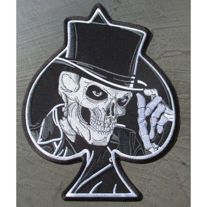 gros patch crane chapeau as pique noir 28x22 cm ecusson dos veste blouson gros patch crane chapeau as pique noir 28x22 cm ecusson dos veste blouson