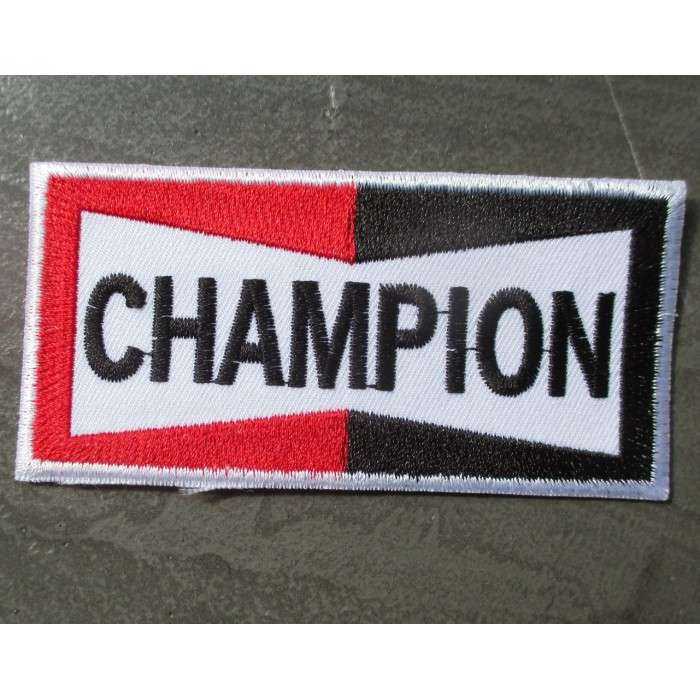 patch bougie champion spark plugs rectangulaire ecusson deco veste garage patch bougie champion spark plugs rectangulaire ecusson deco veste garage