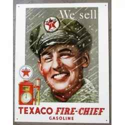 plaque texaco pompiste we sell fire chief tole deco garage usa loft
