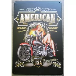 plaque pin up moto american since 1903 tole deco garage metal loft