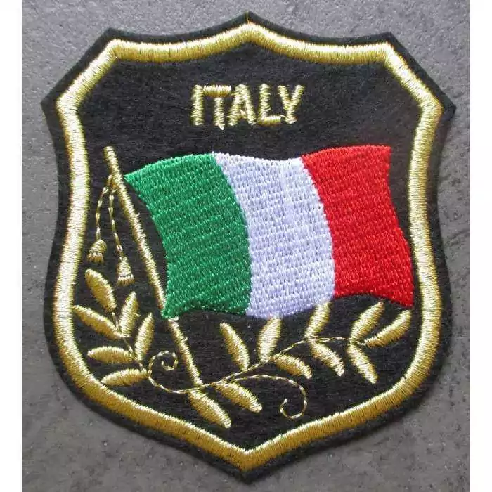 patch blason italie 8x7 cm ecusson thermocollant itlian drapeau biker