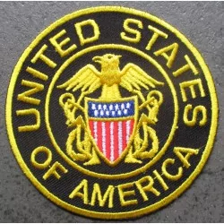 patch rond united states of america 7.5 cm ecusson thermocollant usa drapeau