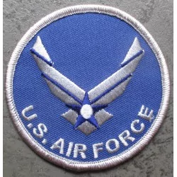 patch rond US air force bleu aviation 7.5 cm ecusson thermocollant usa drapeau