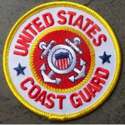 patch rond US coast guard guarde cote  7.5 cm ecusson thermocollant usa drapeau