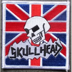 patch carré skull head drapeau UK angleterre 7 cm ecusson thermocollant usa drapeau