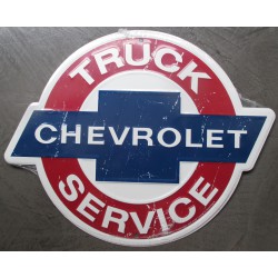 plaque chevrolet truck service 36x29 cm tole publicitaire metal usa chevy