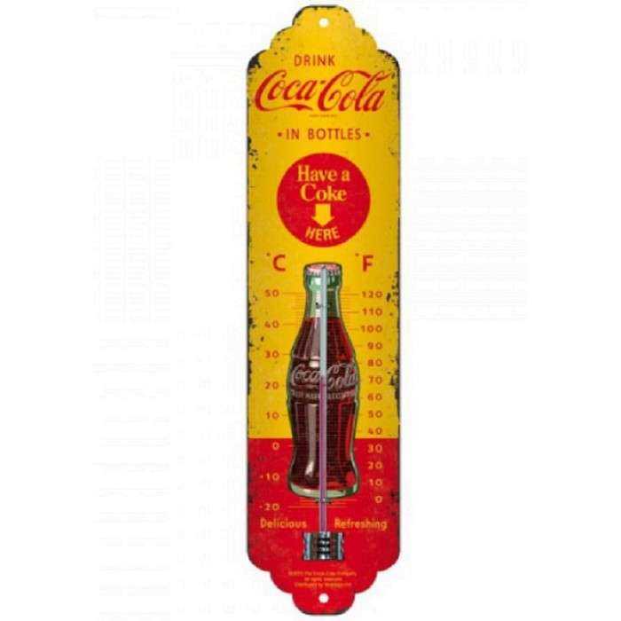 thermometre coca cola rouge et jaune aspect vieillit deco cuisine bar diner thermometre coca cola rouge et jaune aspect vieillit deco cuisine bar diner