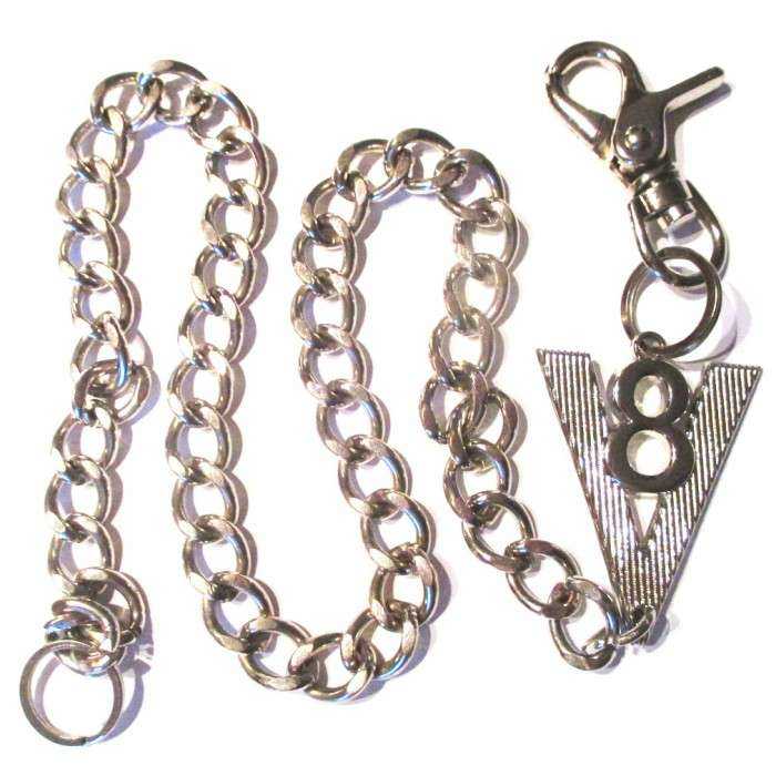 chaine de portefeuille chromé logo moteur V8 rock roll usa chaine de portefeuille chromé logo moteur V8 rock roll usa