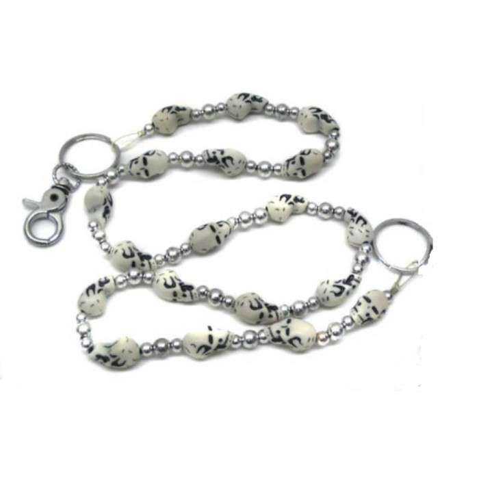 chaine de portefeuille petit crane blanc plastique rock roll chaine de portefeuille petit crane blanc plastique rock roll