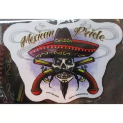 sticker mexican pride autocollant style tattoo mexicain pistolets croisés