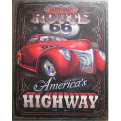 plaque america's highway hot rod tole pub deco garage loft diner