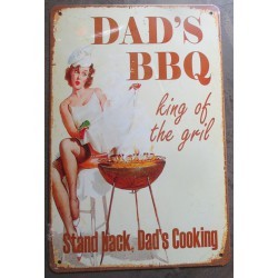 plaque tole pinup BBQ style année 50 30x20cm tole pub sexy diner loft