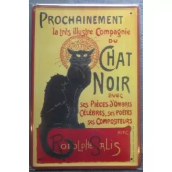 plaque compagnie du chat noir 30x20 cm deco affiche cuisine pub loft