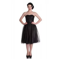 robe pin up noire tamara avec voile taille XS d'eau retro rockabilly vintage