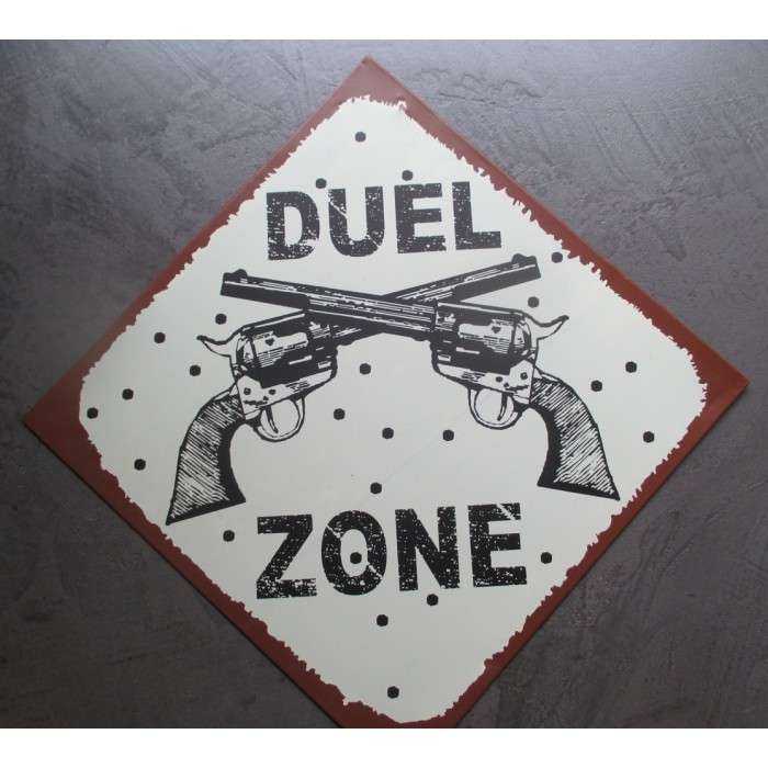 plaque losange duel zone 40x40cm tole deco affiche metal pistolet plaque losange duel zone 40x40cm tole deco affiche metal pistolet