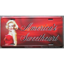 plaque d'immatriculation  marilyn monroe america's pin up tole deco maison fan