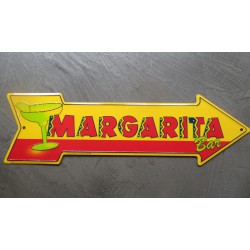 plaque flèche margarita cocktail tole déco metal affiche  bar diner loft