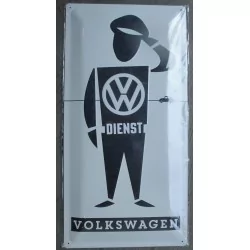 plaque vw man dienst volkswagen relief 50cm tole pub affiche