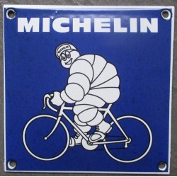 mini plaque emaillée michelin vélo bleu tole email deco garage
