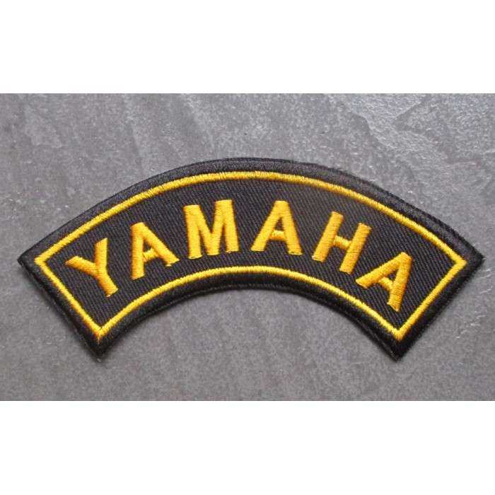 patch banderole yamaha noir et jaune écusson thermocollant pour veste blouson patch banderole yamaha noir et jaune écusson thermocollant pour veste blouson