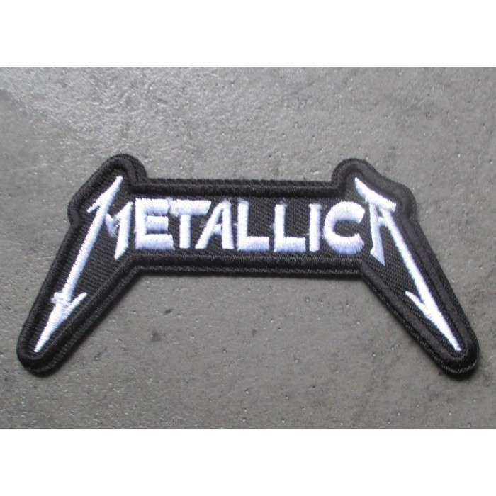 patch groupe hard rock metallica 9.5x5 cm noir et blanc écusson thermocollant pour veste blouson patch groupe hard rock metallica 9.5x5 cm noir et blanc écusson thermocollant pour veste blouson