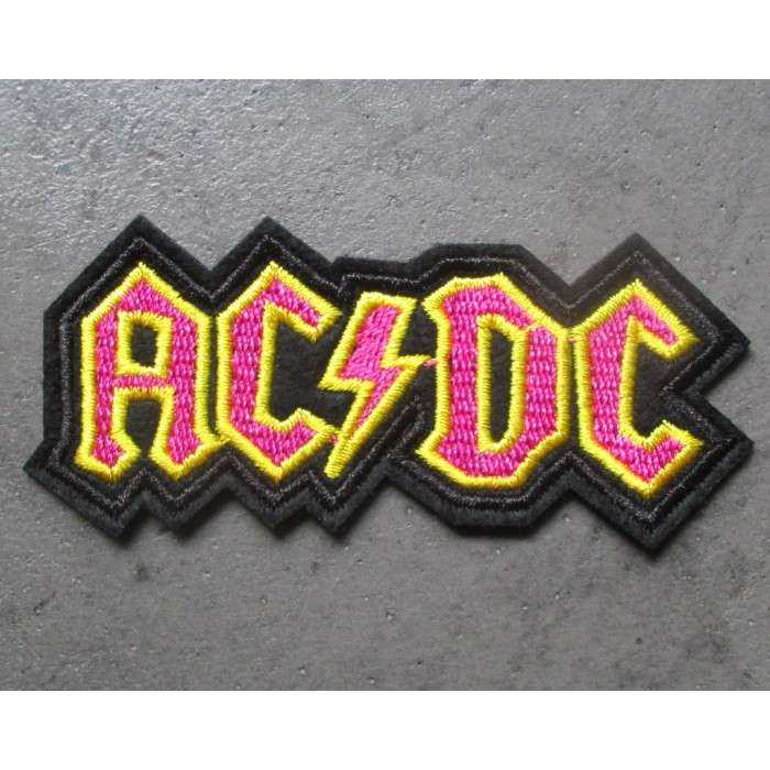 patch groupe hard rock acdc noir jaune rose 8x5x4 cm écusson thermocollant veste chemise patch groupe hard rock acdc noir jaune rose 8x5x4 cm écusson thermocollant veste chemise