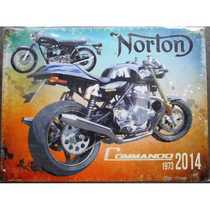 plaque moto norton commando 1973 2014 tole deco affiche métal plaque moto norton commando 1973 2014 tole deco affiche métal