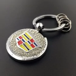 porte clé cadillac logo métal et strass automobile americaine keychain