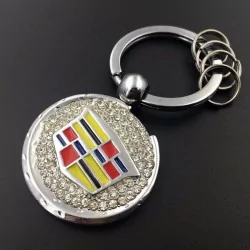 porte clé cadillac logo métal et strass automobile americaine keychain