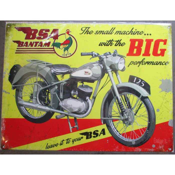 plaque moto bsa bantam tole pub métal déco garage motard plaque moto bsa bantam tole pub métal déco garage motard