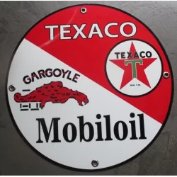 plaque alu texaco et mobiloil tole metal garage huile pompe à essence