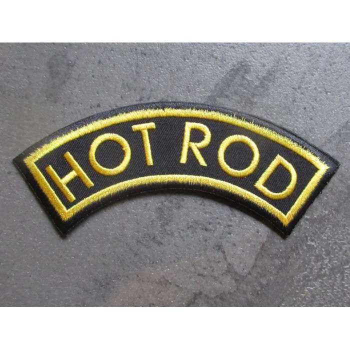 patch banderole hot rod noir et jaune écusson thermocollant pour veste blouson patch banderole hot rod noir et jaune écusson thermocollant pour veste blouson