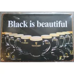 plaque guinness black is beautiful biere beer 30x20cm tole pub irlandais diner loft