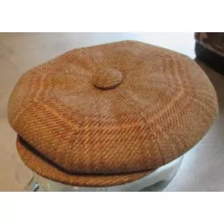 casquette vintage beige marron clair et foncé laine mélangé taille 54 cm homme femme enfant rockabilly pin up