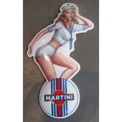 mini plaque emaillée pin up en habit de marin logo coca cola ice cold tole email deco garage