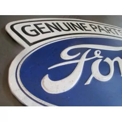plaque logo ford v8 genuine parts 46x35 cm tole metal garage diner loft