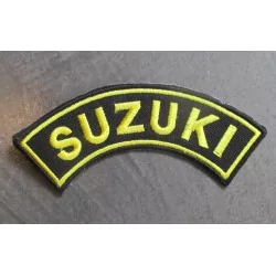 patch banderole suzuki noir jaune écusson garage veste chemise