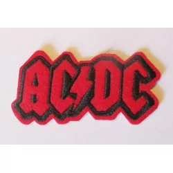 petit patch groupe hard rock acdcd logor rouge 7x3.5 cm écusson thermocollant veste chemise