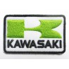 petit patch kawasaki vert et blanc rectangulaire 6.5x4 cm  écusson  thermocollant  veste chemise