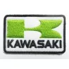 petit patch kawasaki vert et blanc rectangulaire 6.5x4 cm écusson thermocollant veste chemise