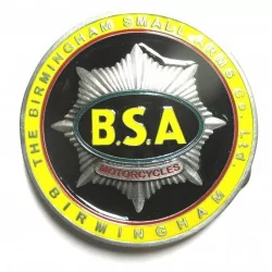 boucle de ceinture BSA motorcycle logo jaune USA homme femme mixte